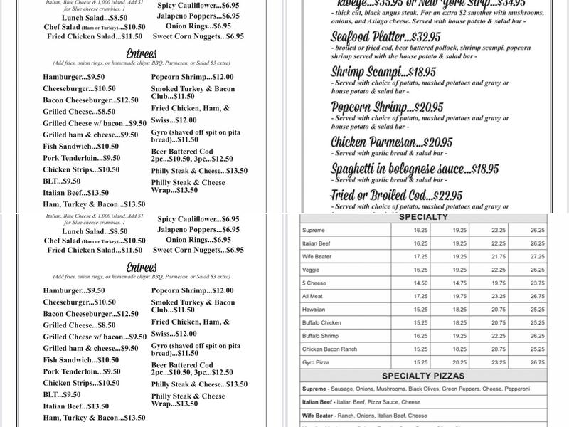 Rolando’s supper club Menu
