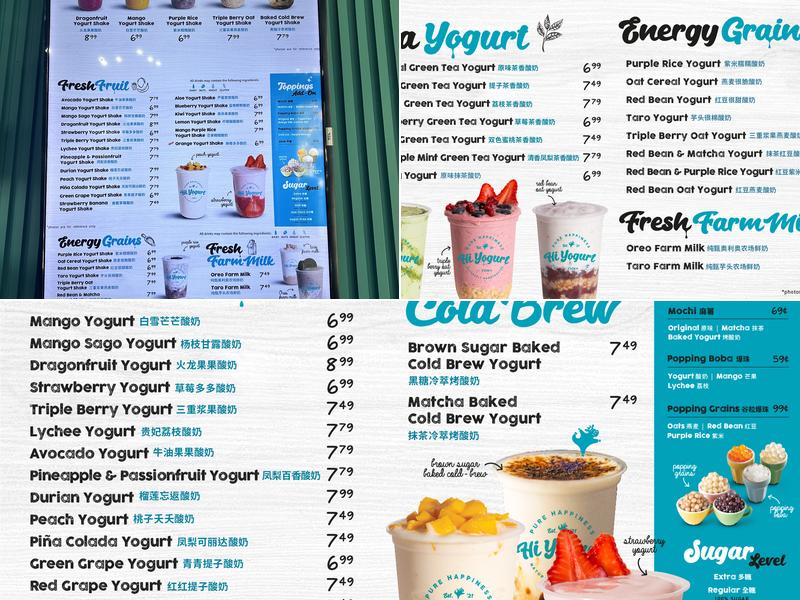 Hi Yogurt (Mississauga) Menu