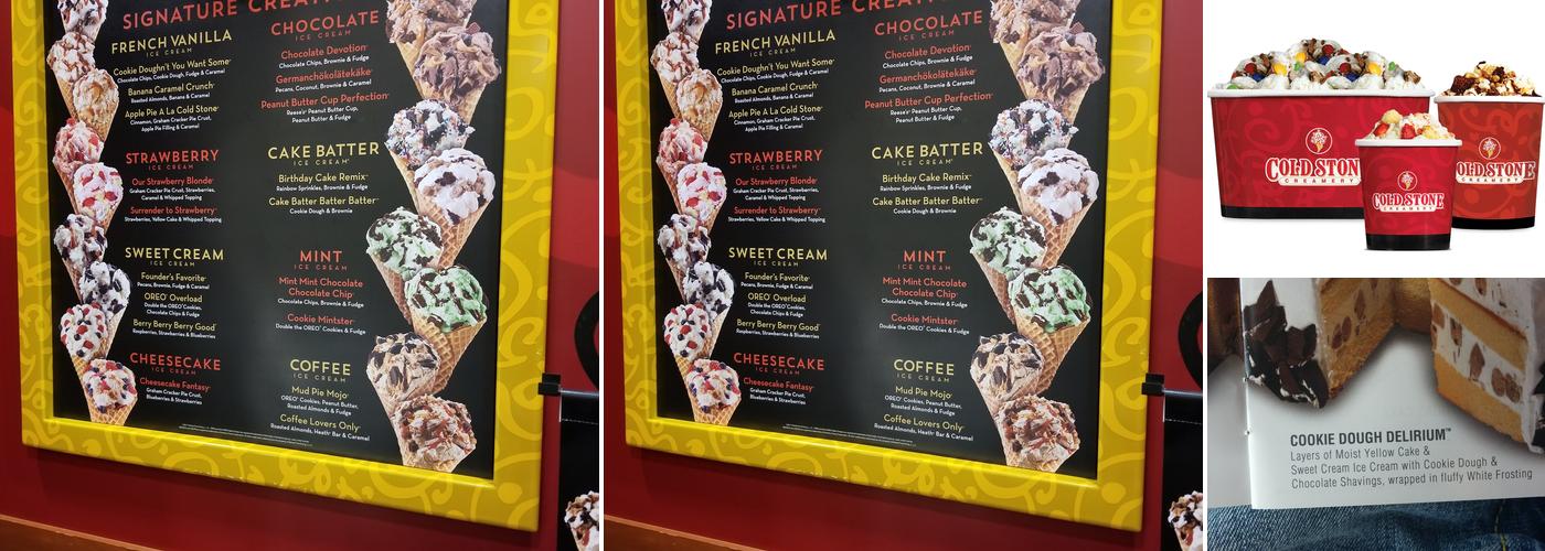 Cold Stone Creamery Menu