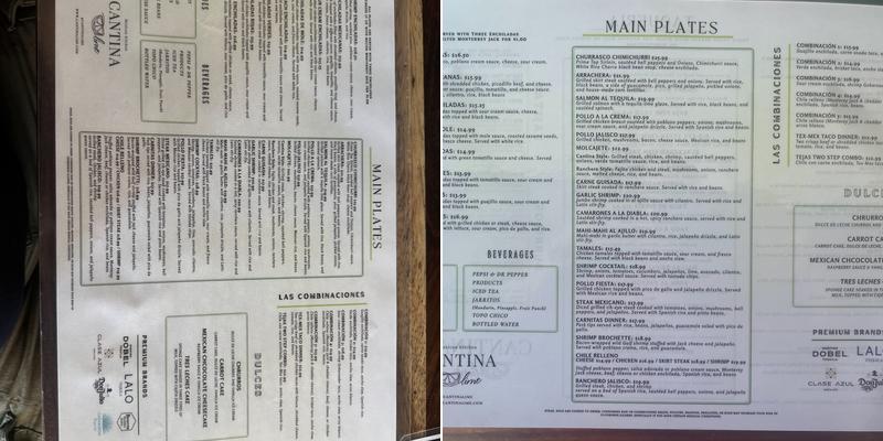 Cantina Lime Cocina & Copas Menu