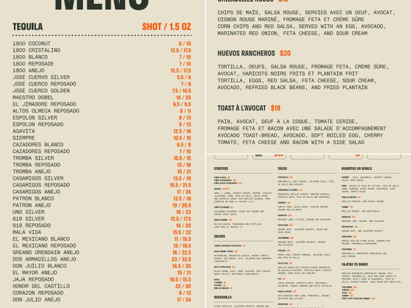 El Gordo St-Lambert Menu