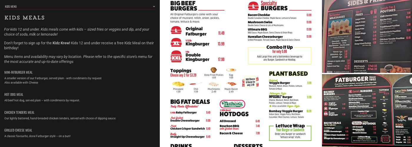Fatburger Kamloops Menu