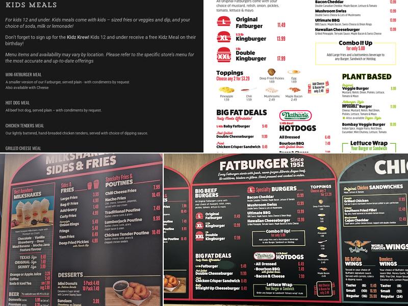 Fatburger Kamloops Menu