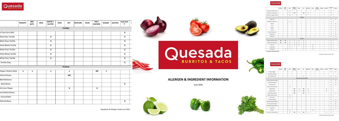 Quesada Burritos & Tacos Menu