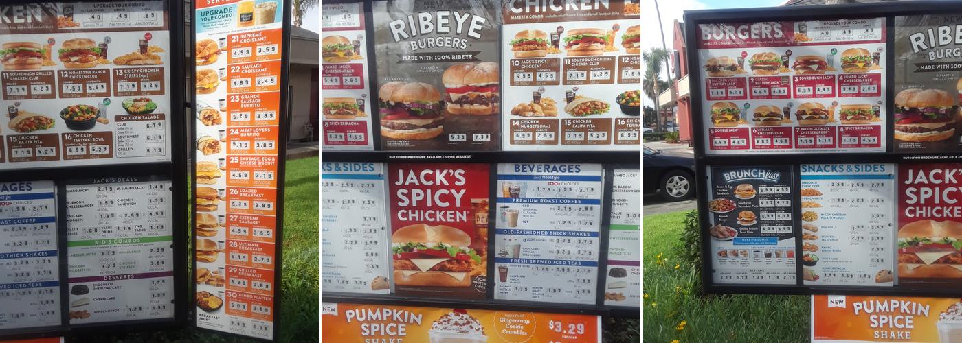 Jack in the Box Menu