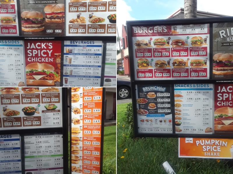 Jack in the Box Menu