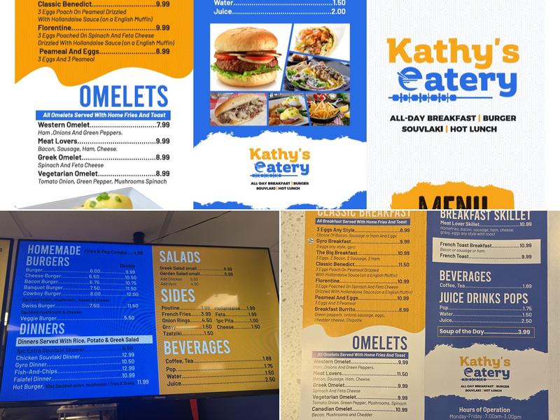 Kathy's Eatery Breakfast & Lunch Menu