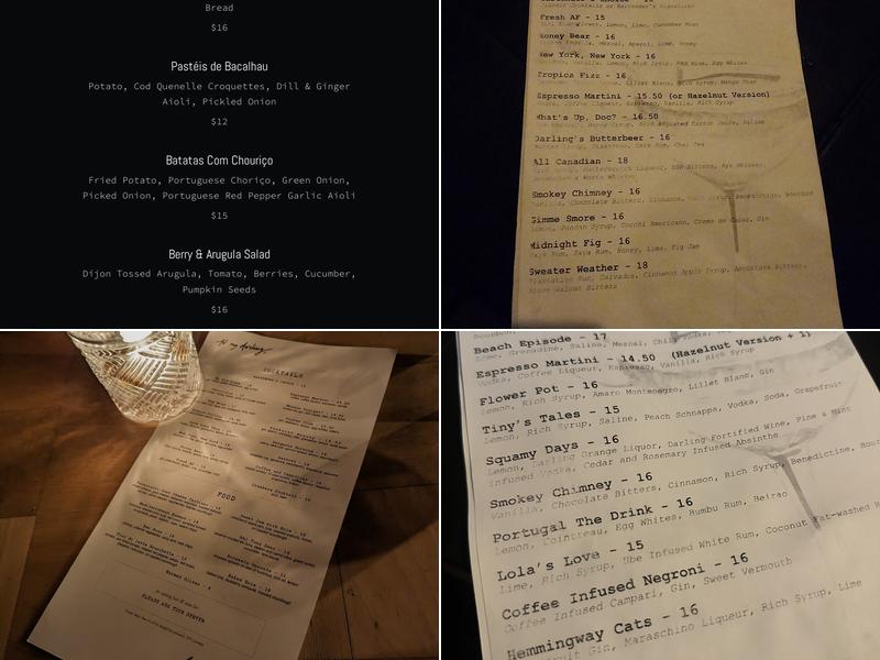 Darling Bar Menu