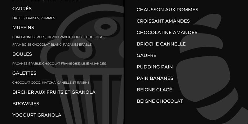 La Maison Smith Menu