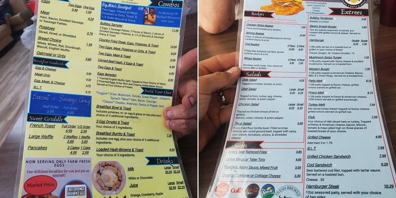 The lapel bulldog Menu