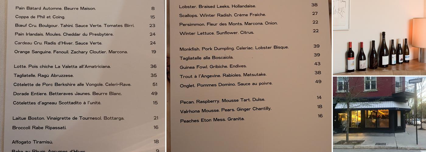 Le Violon Menu