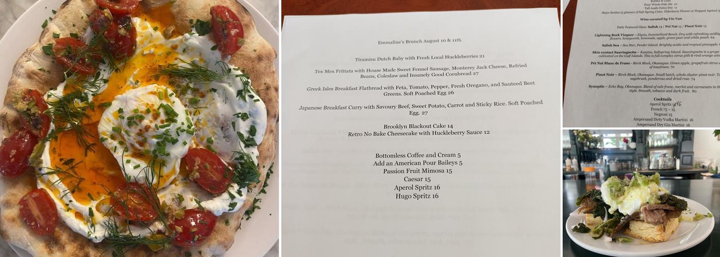 Emmaline’s Menu