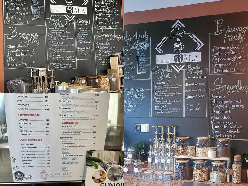 Concept Bala - Espace Bien-Être Menu