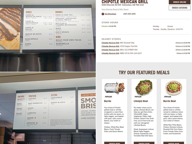 Chipotle Mexican Grill Menu