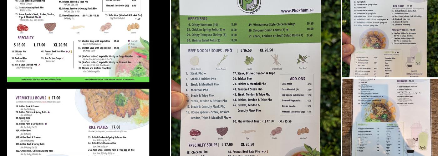 Pho Pham University District Menu