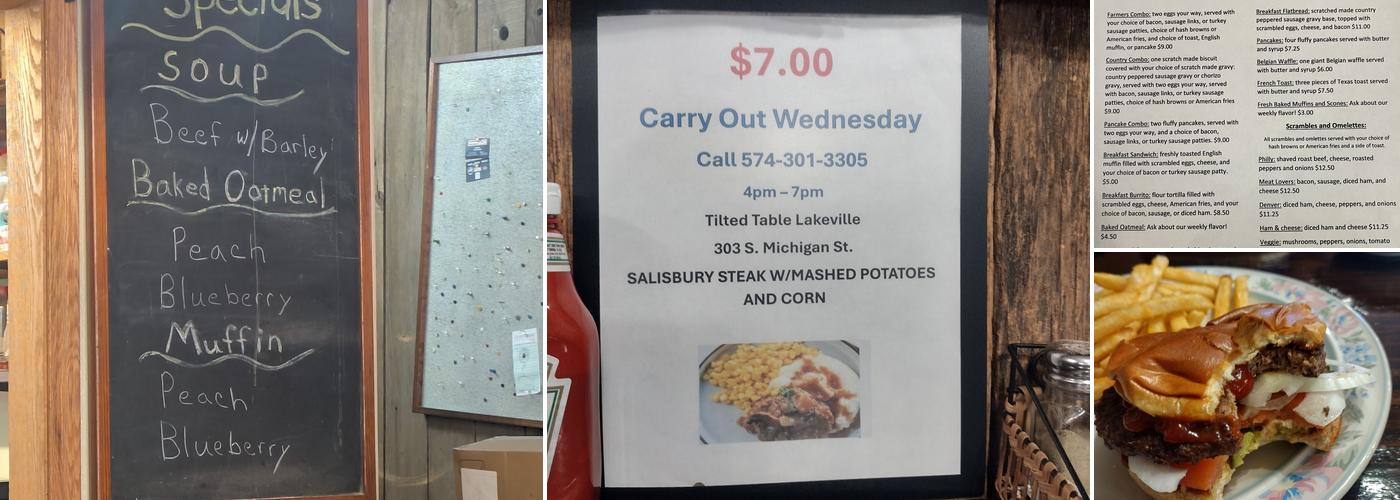 Tilted Table Menu