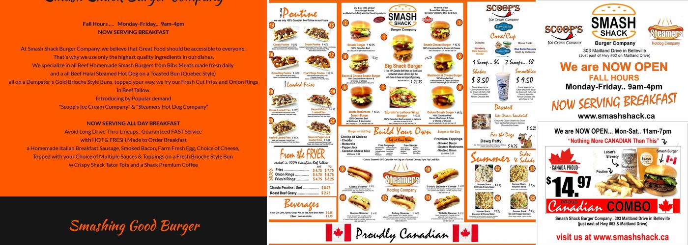 Smash Shack Burger Company Menu