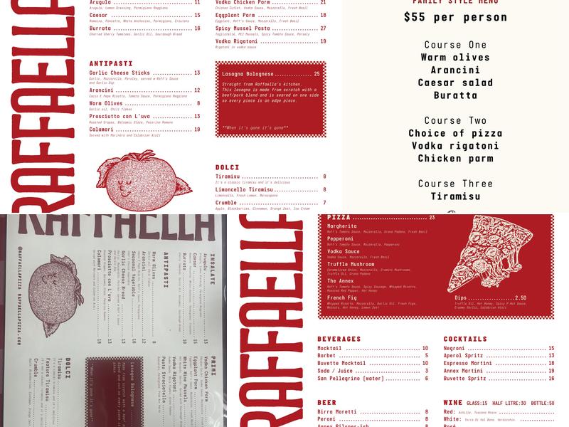 RAFFAELLA Menu