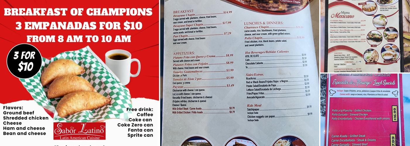 Sabor Latino Menu
