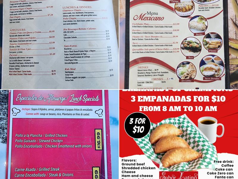 Sabor Latino Menu