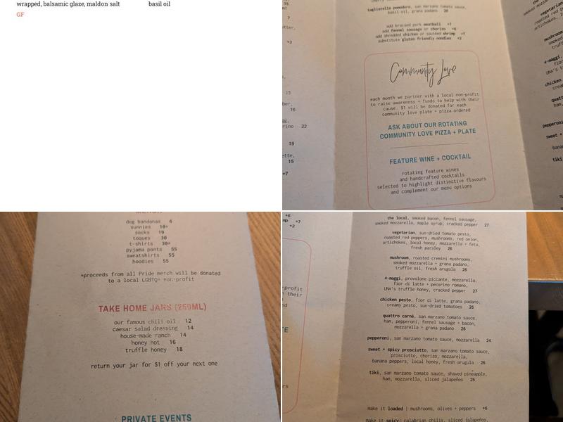 UNA pizza + wine Calgary: University District Menu