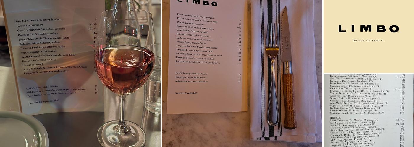 Restaurant Limbo Menu