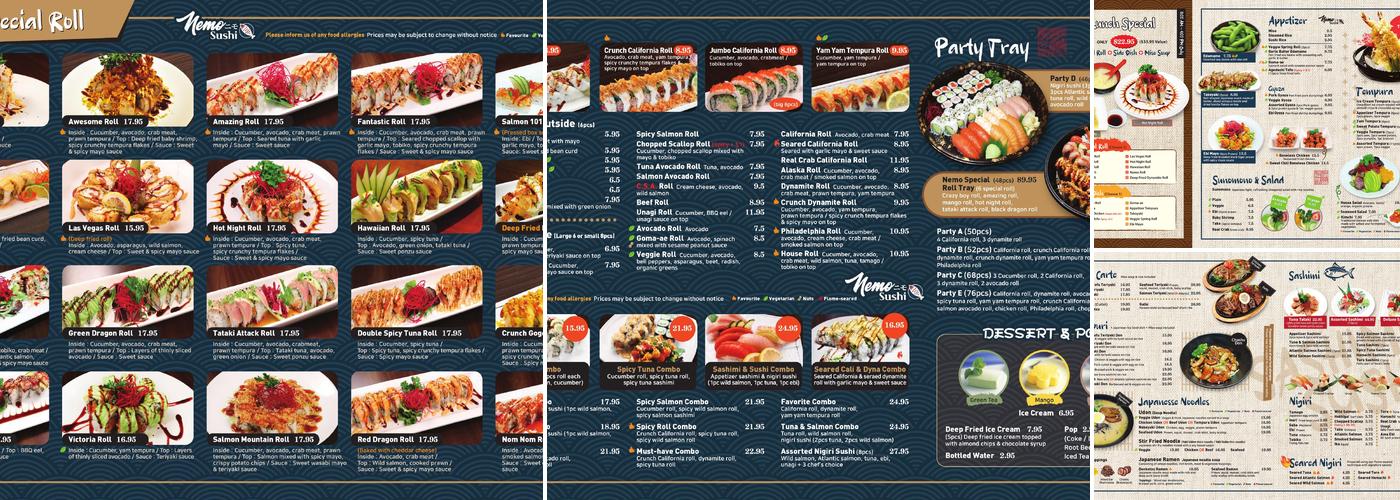 Nemo Sushi Bar Menu