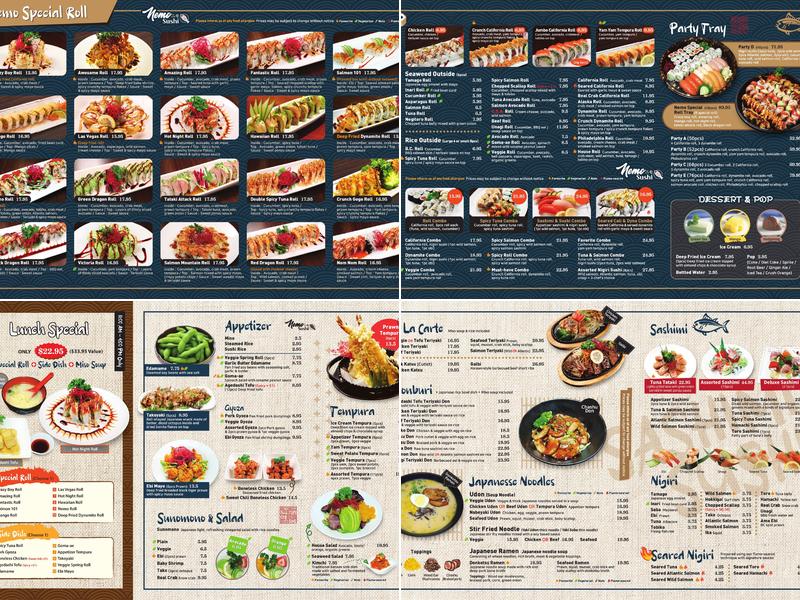 Nemo Sushi Bar Menu