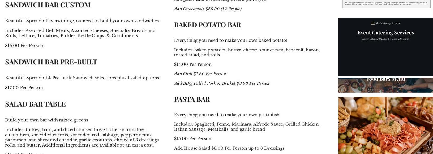 Capers and Company Menu