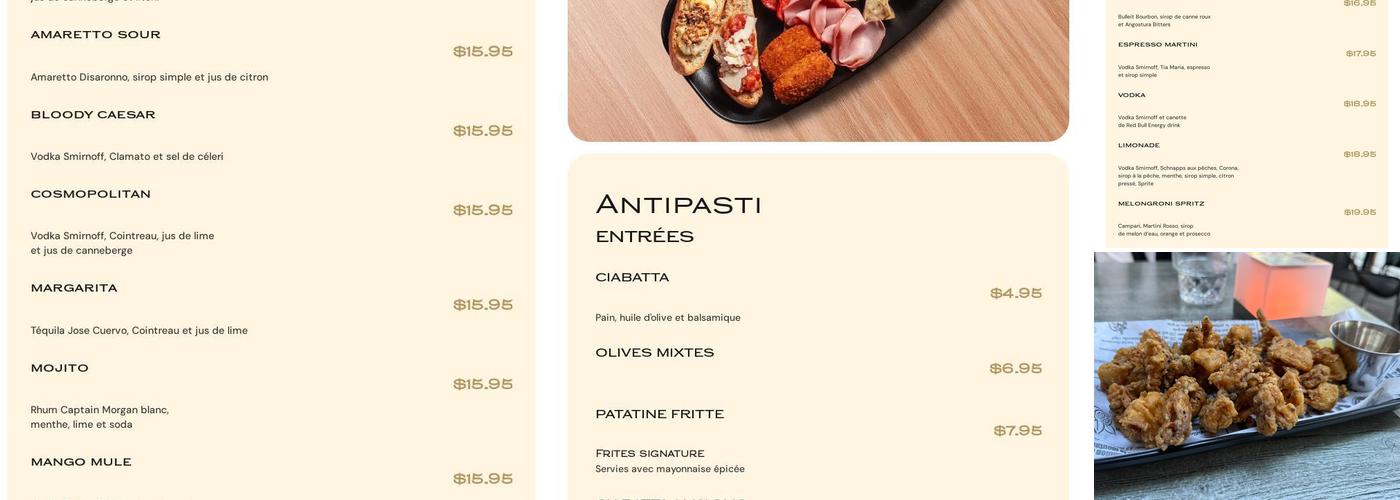 Savini Menu