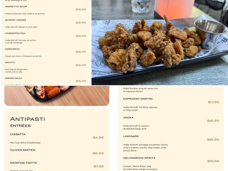Savini Menu