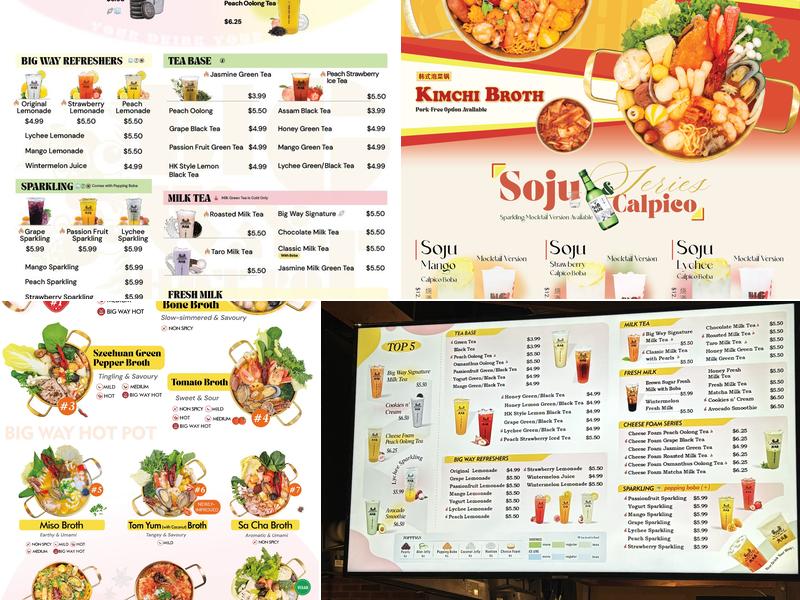 Big Way Hot Pot (New Westminster) Menu