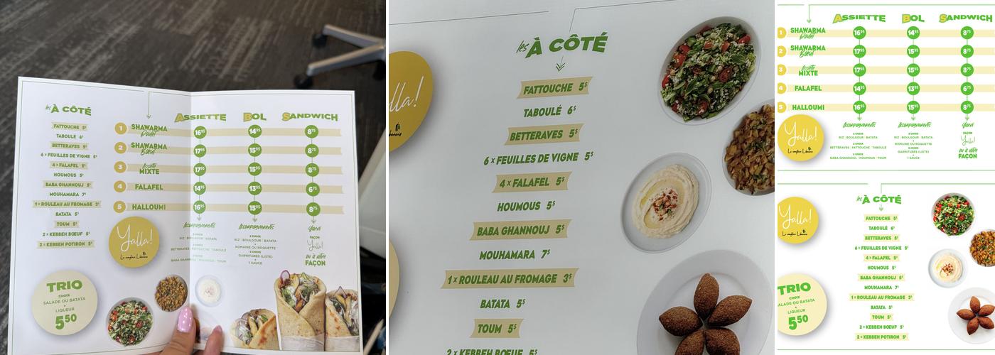 Yalla! Le Comptoir Libanais Menu