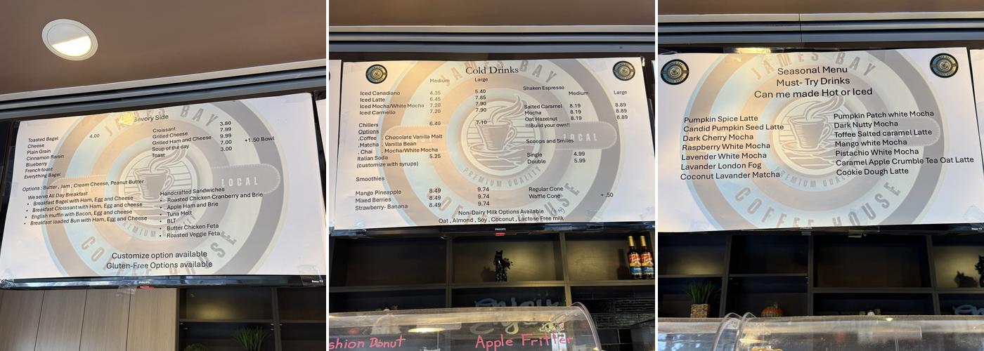 James Bay Coffee House Menu