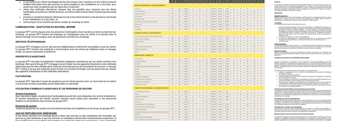 Allô mon Coco Kanata Menu