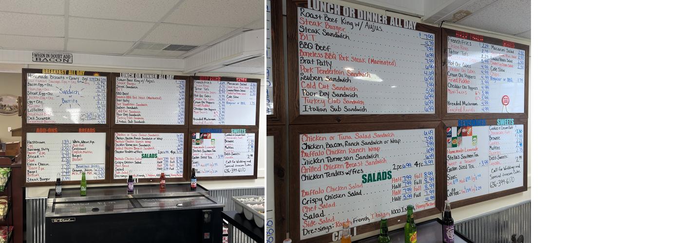 Big T deli Menu
