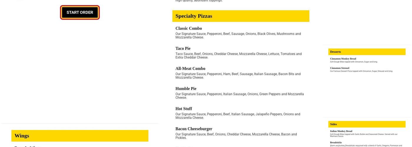 Godfather's Pizza Express Menu