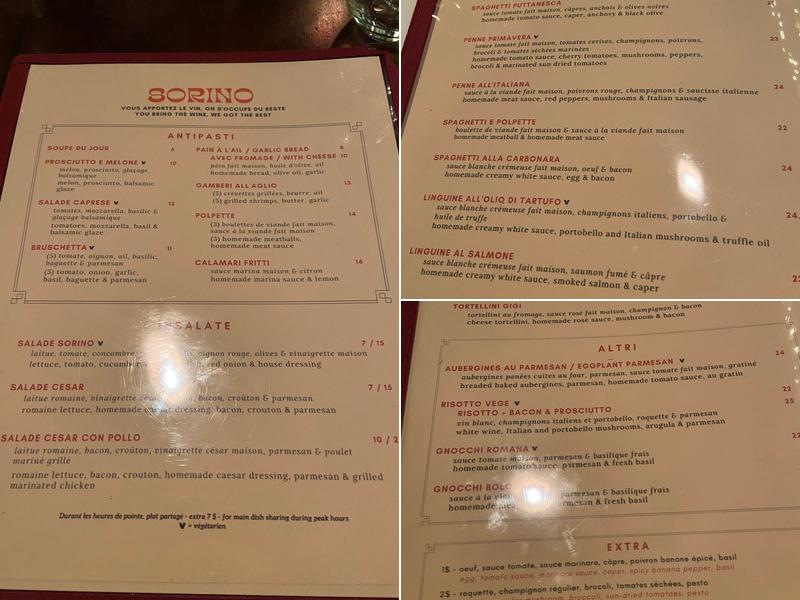 Rino Pizza Menu