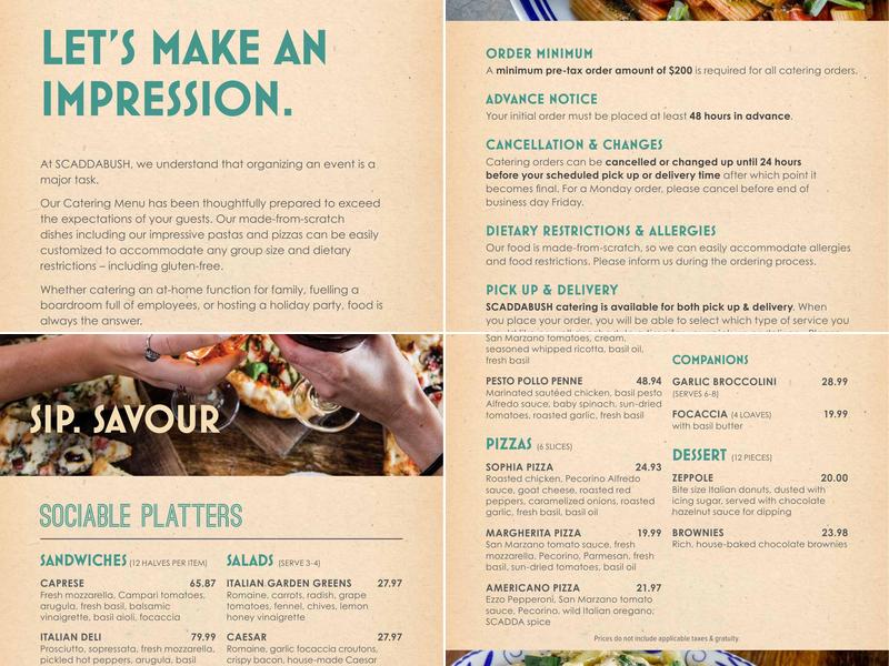 Scaddabush Italian Kitchen & Bar Guelph Menu