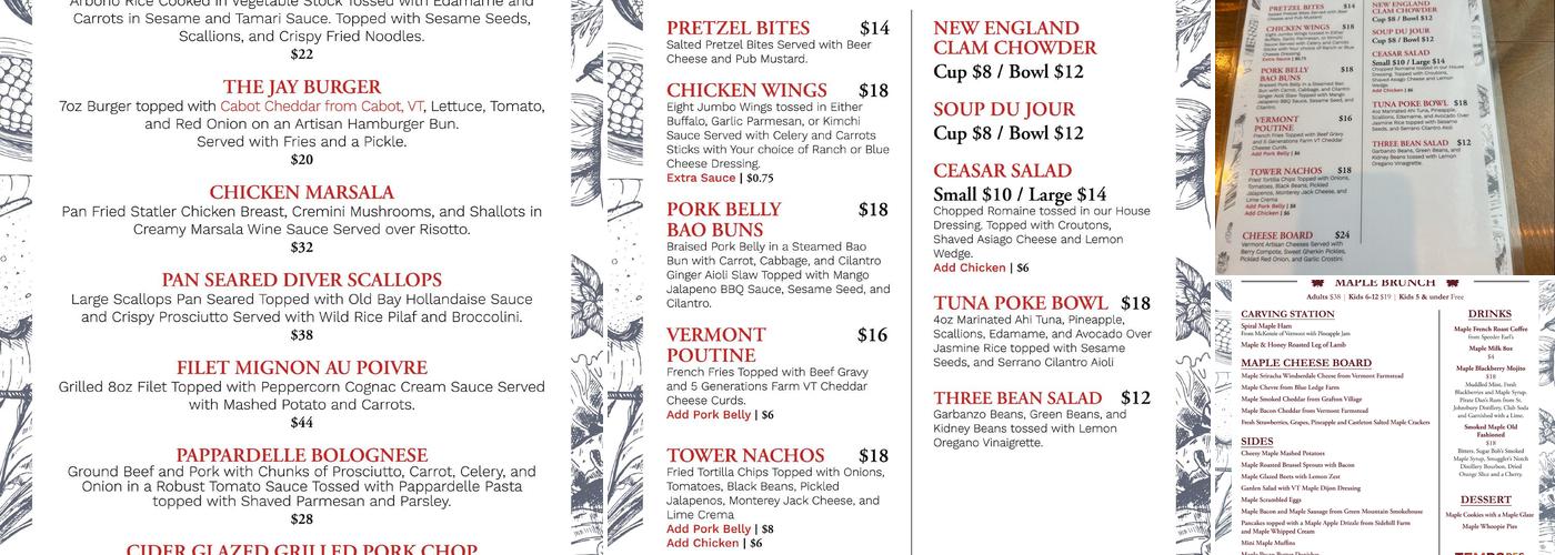 Alice’s Table Menu