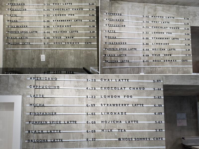 NOUS SOMMES CAFE x VOTTA Menu