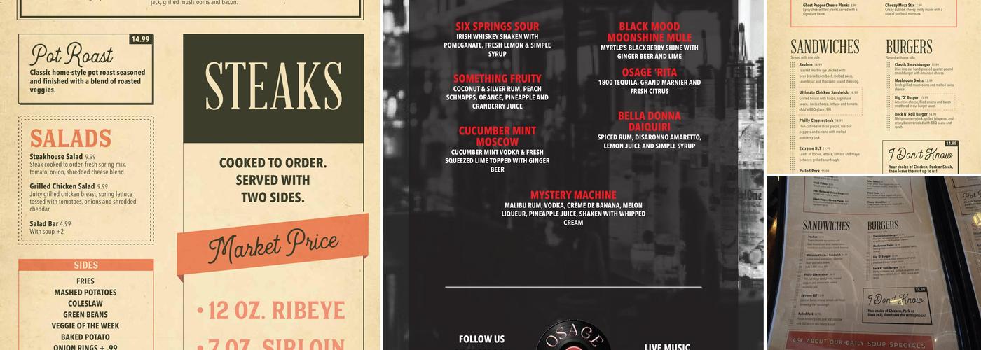 Osage Spring Menu