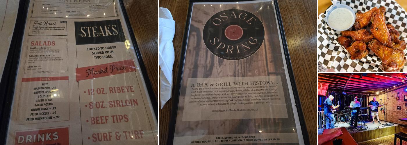 Osage Spring Menu