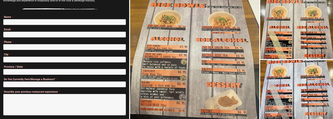 Ramen Arashi Calgary Menu