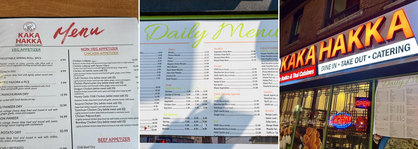Kaka Hakka Menu