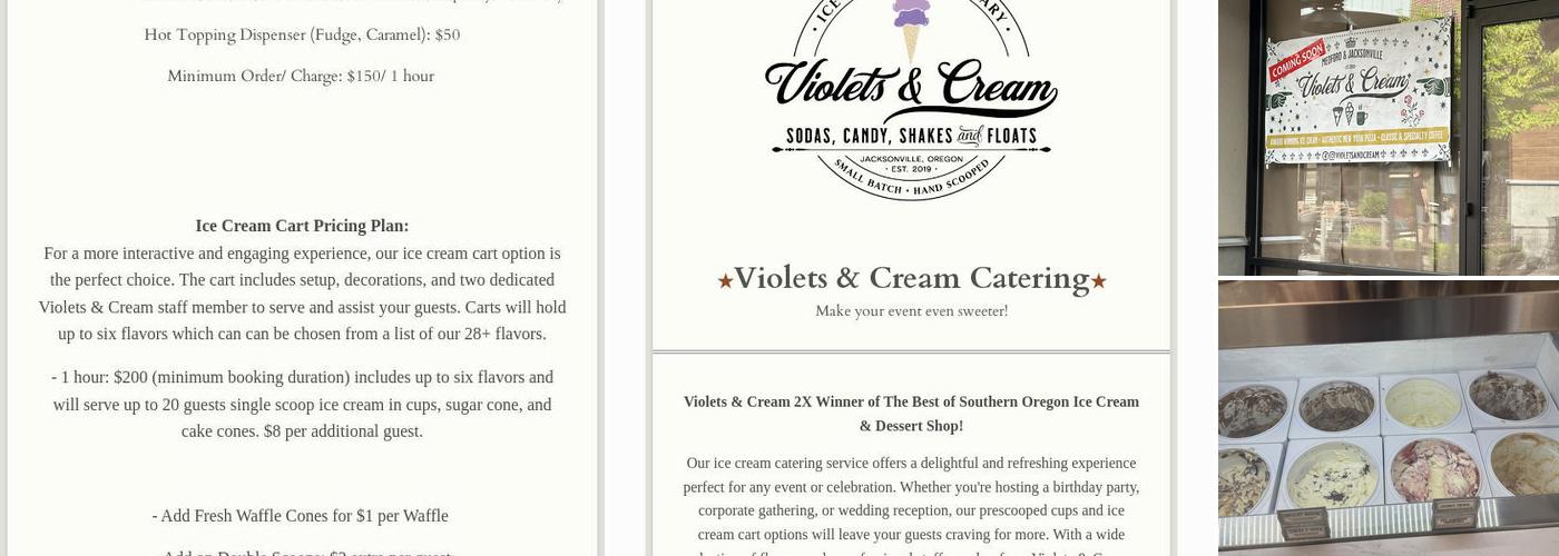 Violets & Cream Menu