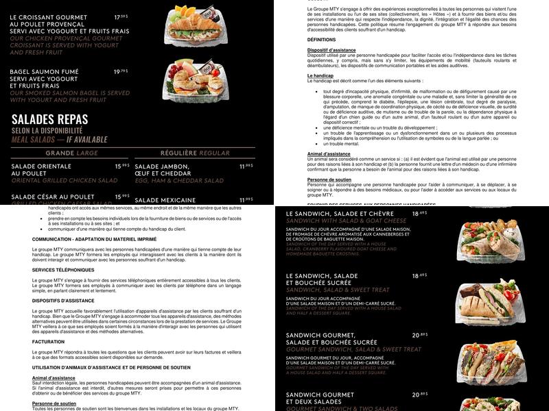 Café Van Houtte Menu