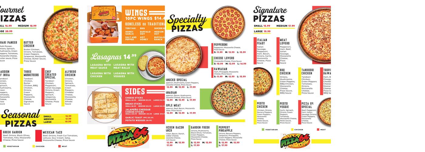 Pizza 64 Menu