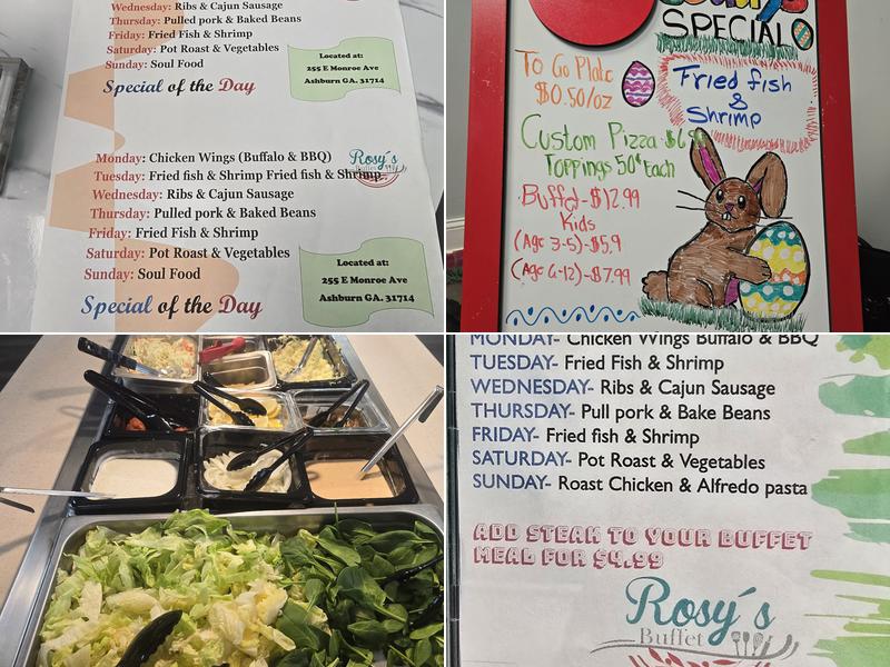 Rosy's Buffet Menu