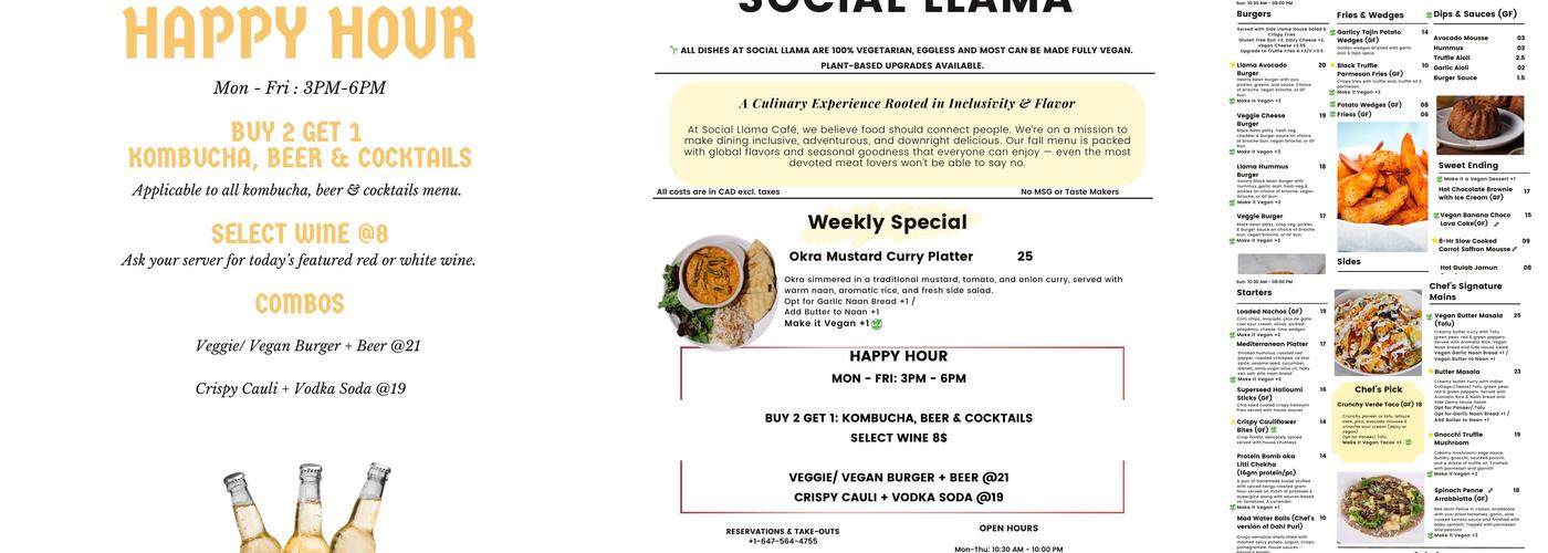 Social Llama Cafe Menu